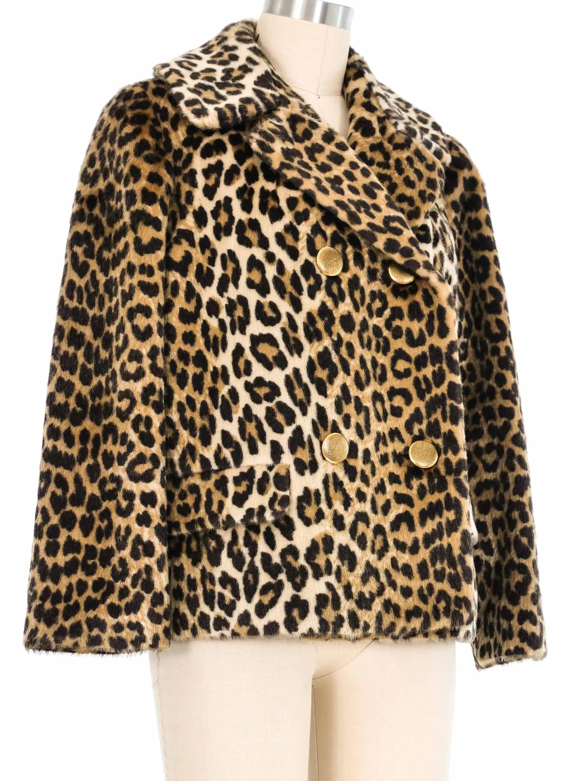 1960s Cropped Faux Leopard Jacket