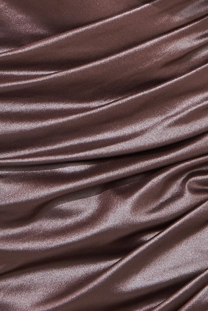City Goddess Bandeau Faux Leather Midi