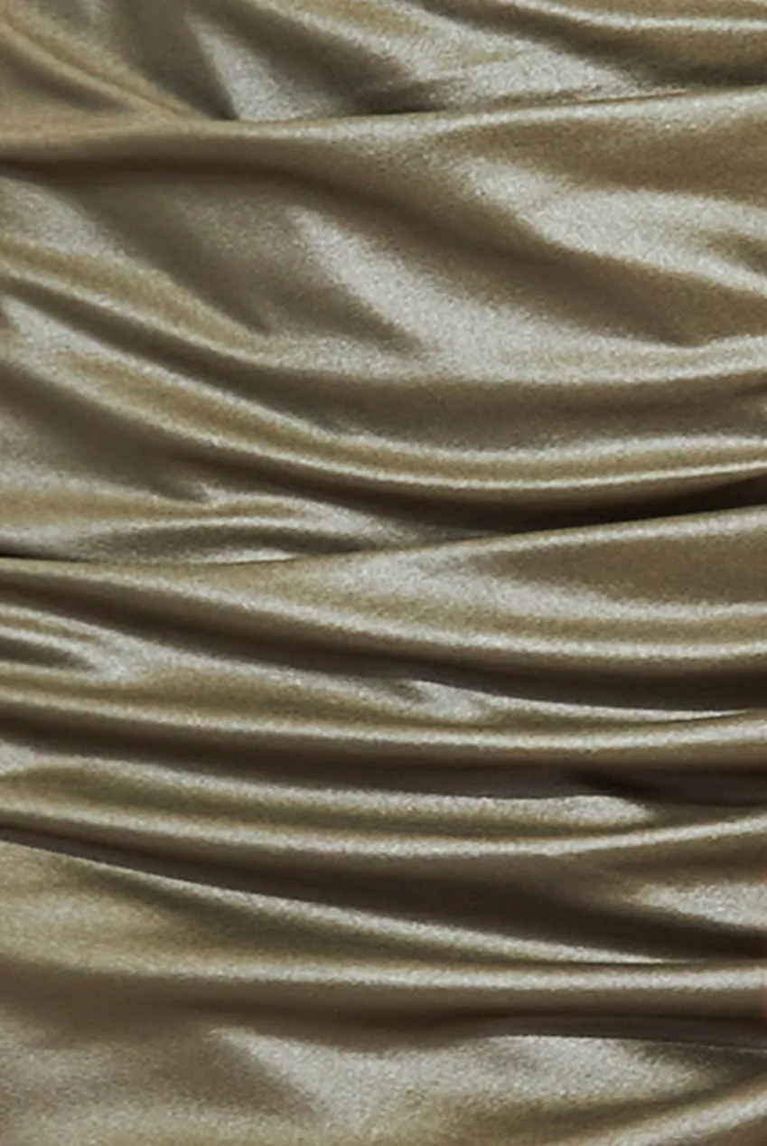 City Goddess Bandeau Faux Leather Midi