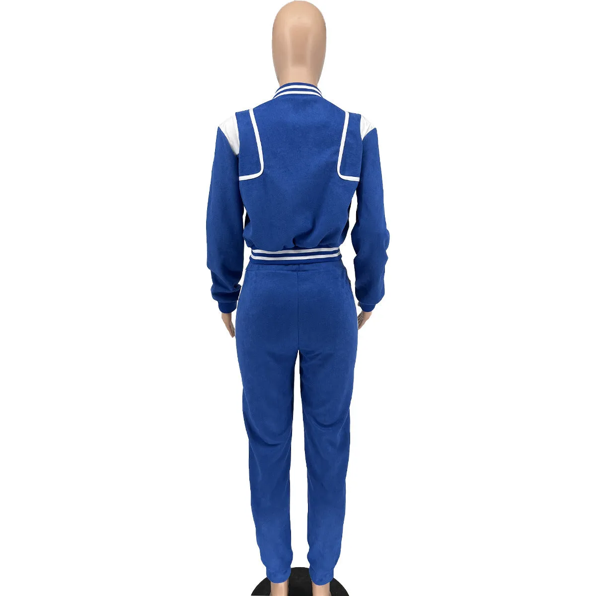MB FASHION Cropped Varsity Jacket and Pants Set 2 PCS SETS 7628LY